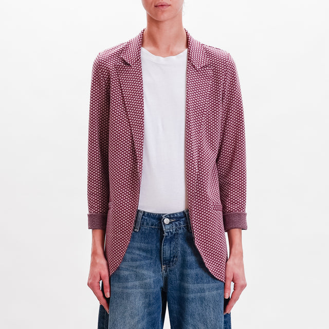 Zeroassoluto-JIN stretch jacket - wine/pink/bronze lurex circles