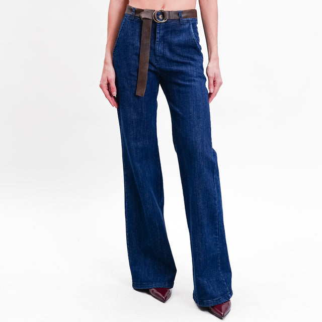 Zeroassoluto-Pantalone LILLY palazzo tela jeans - denim