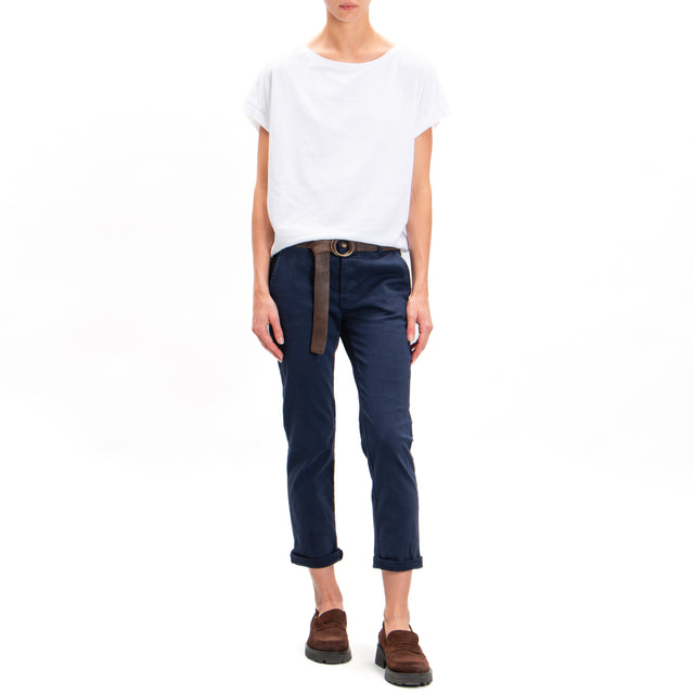 Zeroassoluto-Pantalone LOIS chino cotone elasticizzato - blu