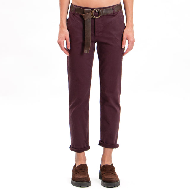 Zeroassoluto-Pantalone LOIS chino cotone elasticizzato - burgundy