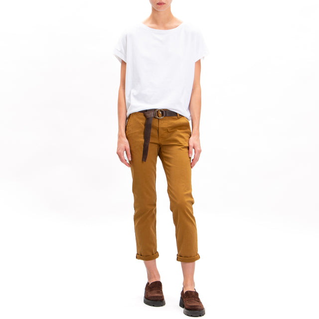 Zeroassoluto-LOIS chino trousers in stretch cotton - humus