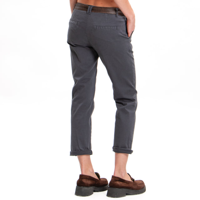 Zeroassoluto-LOIS chino trousers in stretch cotton - lead