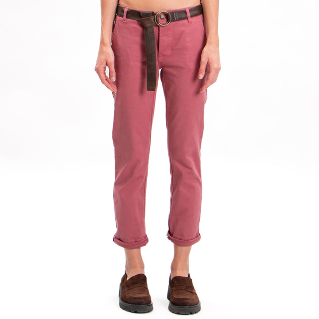 Zeroassoluto-LOIS stretch cotton chino trousers - rose