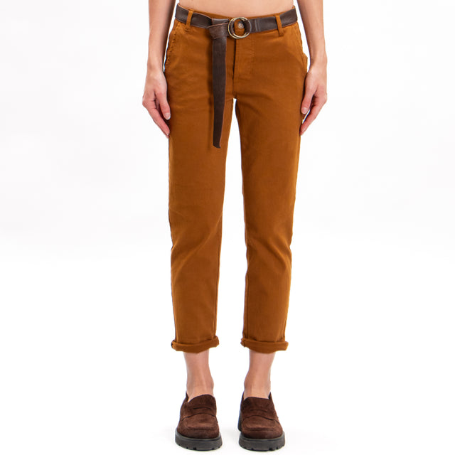 Zeroassoluto-Pantalone LOIS chino cotone elasticizzato - whiskey