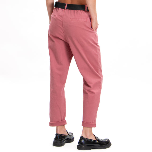 Zeroassoluto-Pantalone LOLA boyfriend cotone elasticizzato - rose