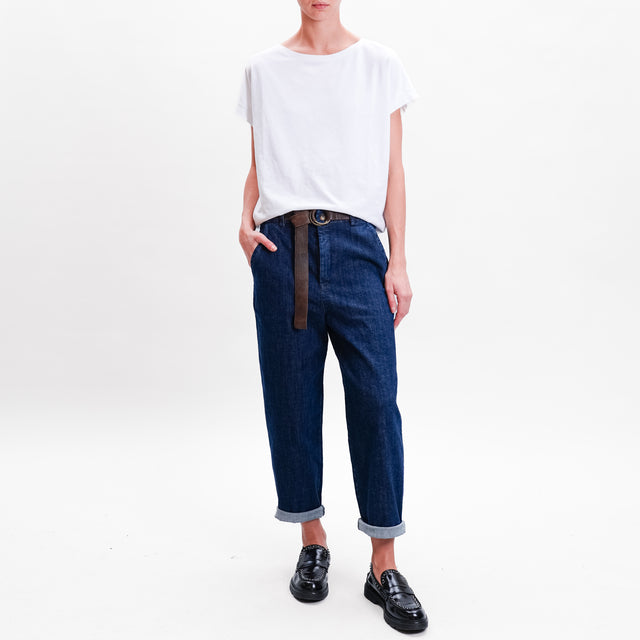 Zeroassoluto-Pantalone LORY baggy tela jeans - denim