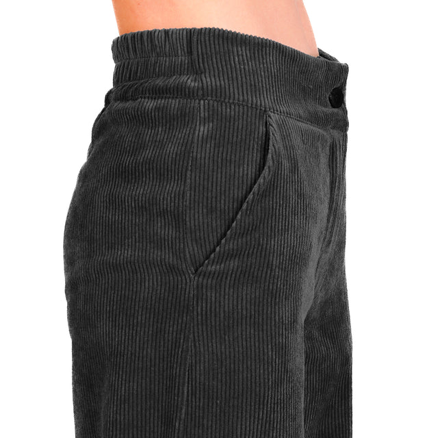 Zeroassoluto- Pantalone ANDY velluto 500 righe - nero