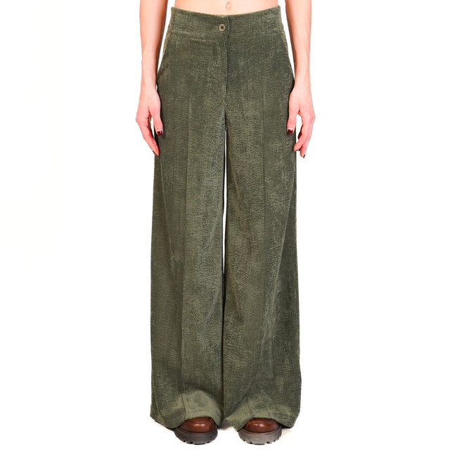 Zeroassoluto- Pantalone ANDY velluto 500 righe - verde bosco