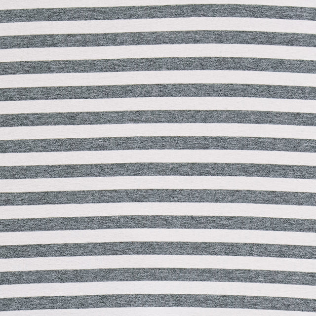 Zeroassoluto-V-neck striped jersey T-shirt - off white/grey melange