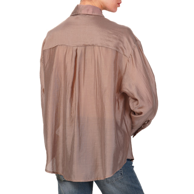 Zeroassoluto-Camicia CAMY in mussola TENCEL FIBRA NATURALE - mauve