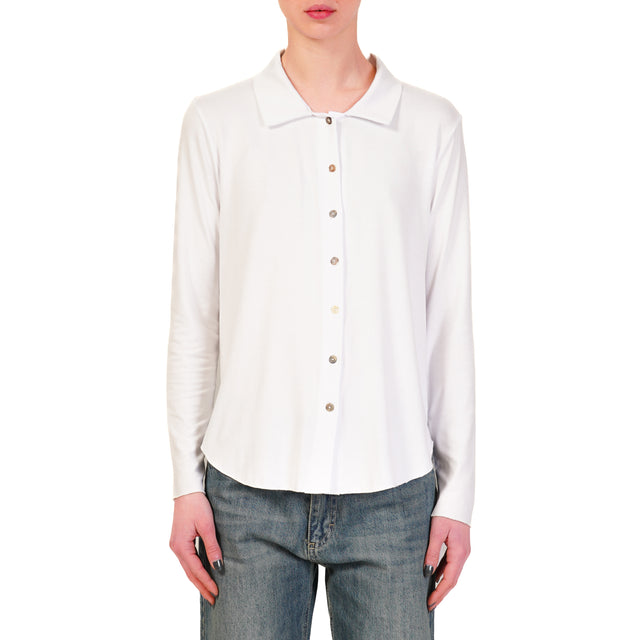 Zeroassoluto-Camicia CARLY in jersey - bianco