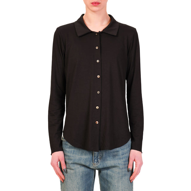 Zeroassoluto-Camicia CARLY in jersey - nero