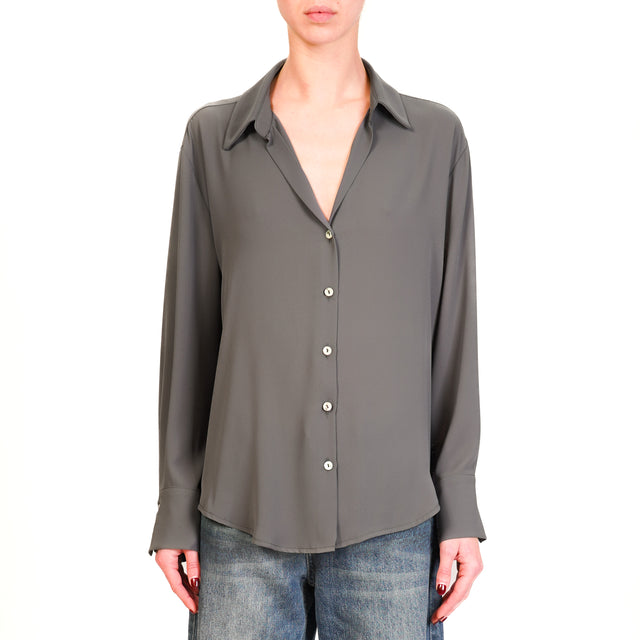 Zeroassoluto-Camicia CLAY MANO SETA - piombo