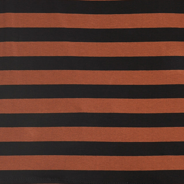 Zeroassoluto-CLIO wide stripe jersey T-shirt - tan/black