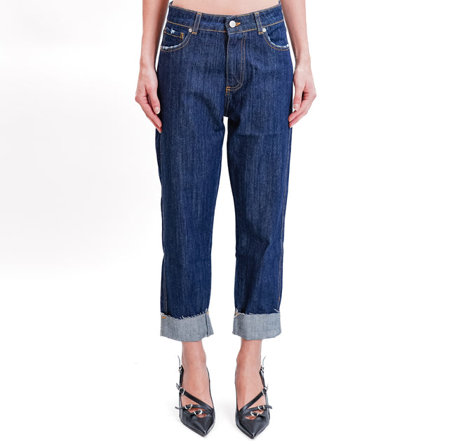 Zeroassoluto-Jeans COLO boyfriend raw cut - dark denim