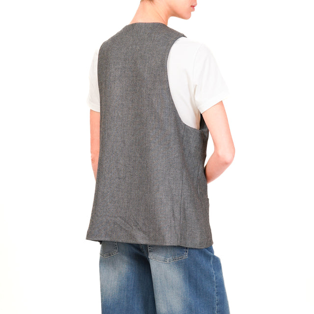 Zeroassoluto-GILY 3-button waistcoat - beige/anthracite diagonal