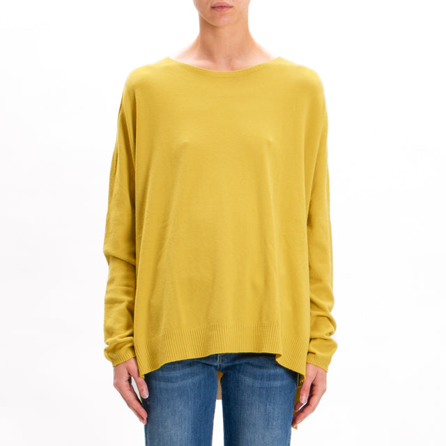 Zeroassoluto-Oversized shirt with side slits - lime