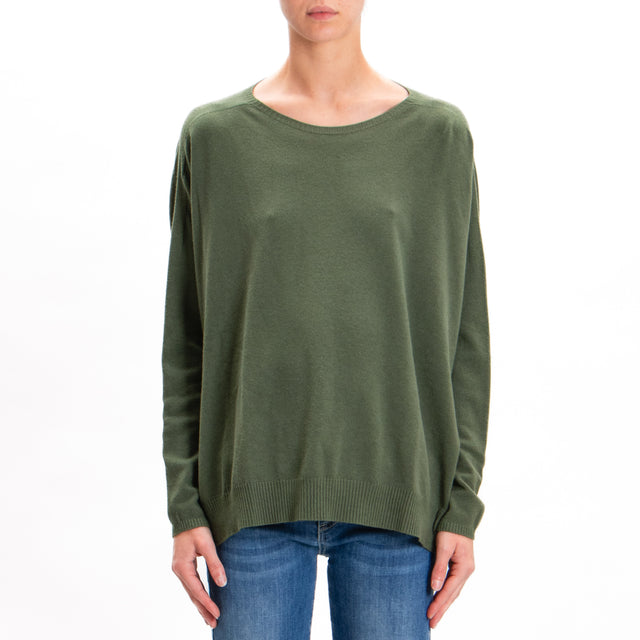 Zeroassoluto-Oversized shirt with side slits - military