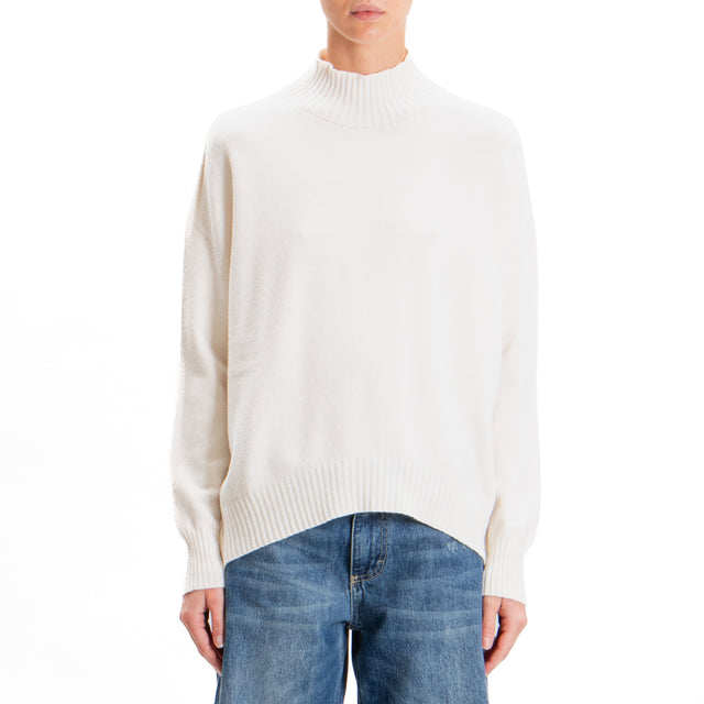 Zeroassoluto-Ribbed collar sweater - butter