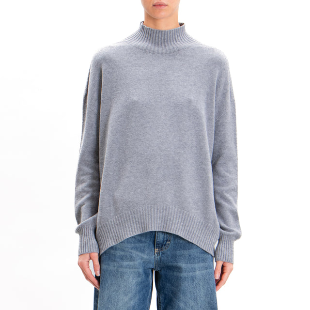 Zeroassoluto-Ribbed collar sweater - grey