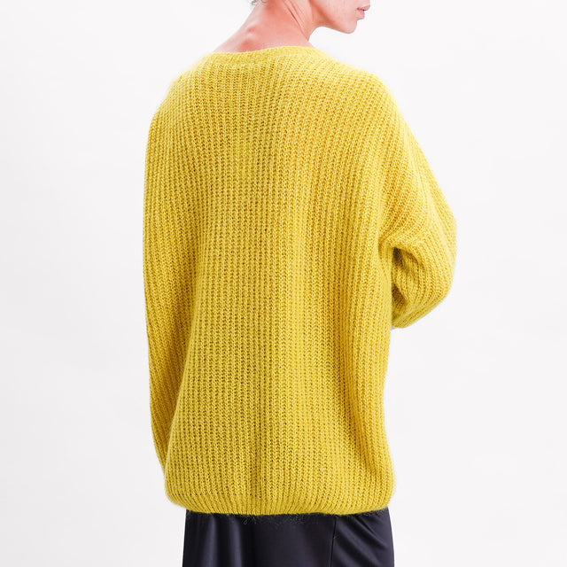 Zeroassoluto-Maglia over misto mohair manica 3/4 - lime