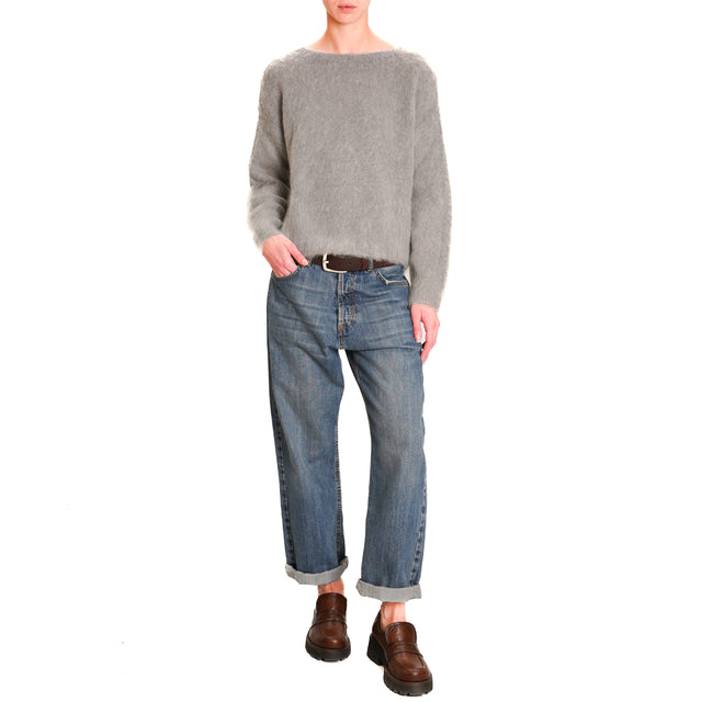 Zeroassoluto-Mohair Crewneck Sweater - Grey