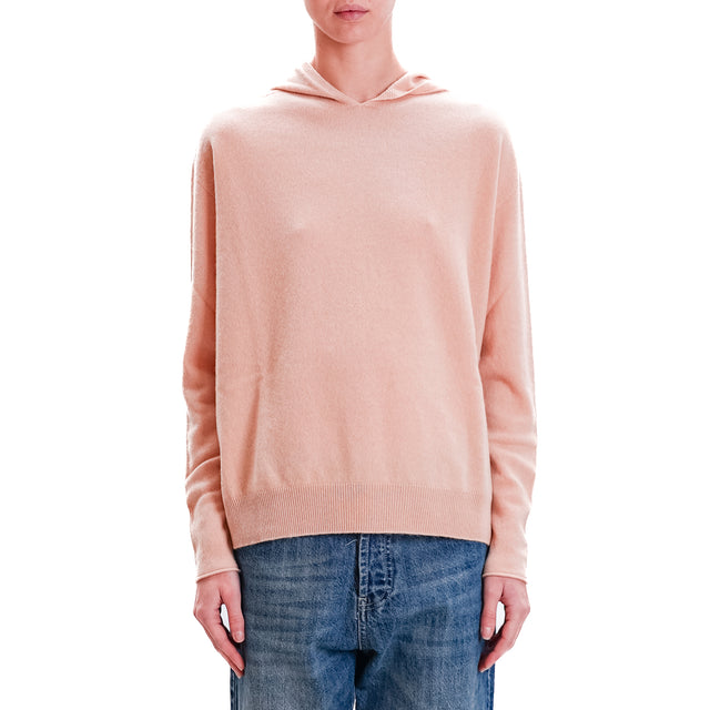 Zeroassoluto-Maglia con cappuccio 100% lana SOFT- beige