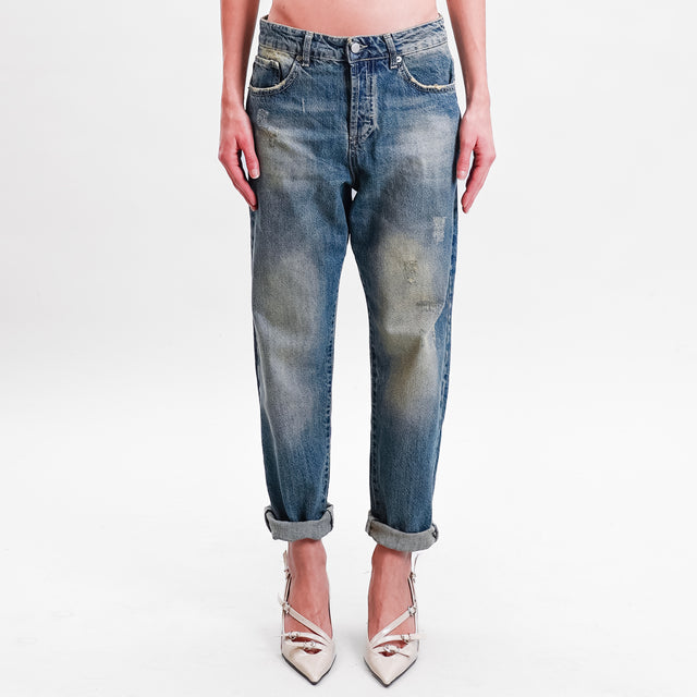 Zeroassoluto-Jeans ISA boyfriend con abrasioni - denim