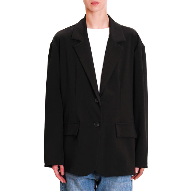 Zeroassoluto-JOLLY oversize stretch jacket - black