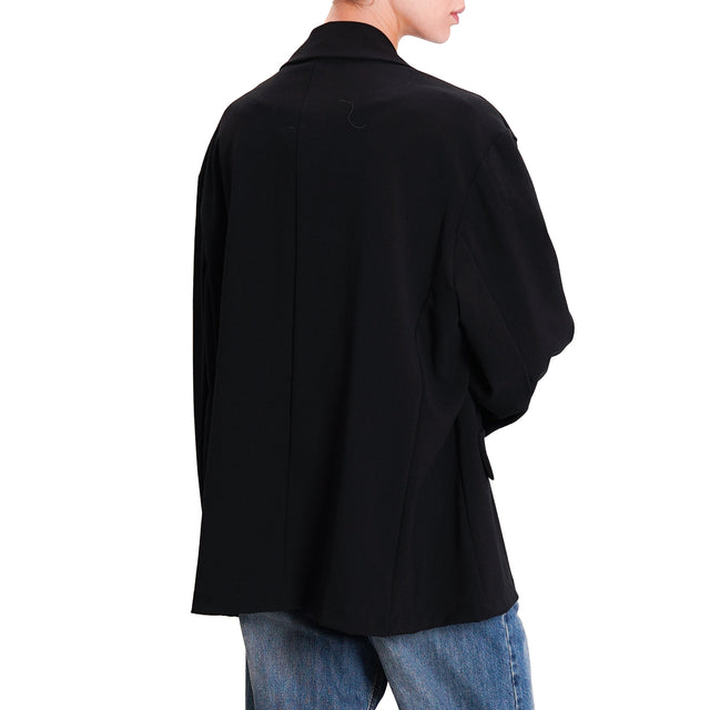 Zeroassoluto-JOLLY oversize stretch jacket - black