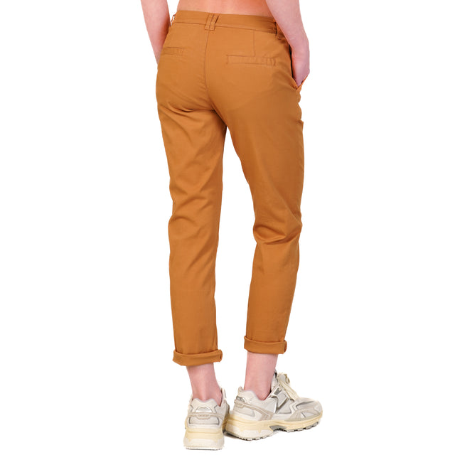 Zeroassoluto-Pantalone LOIS chino cotone elasticizzato - caramel