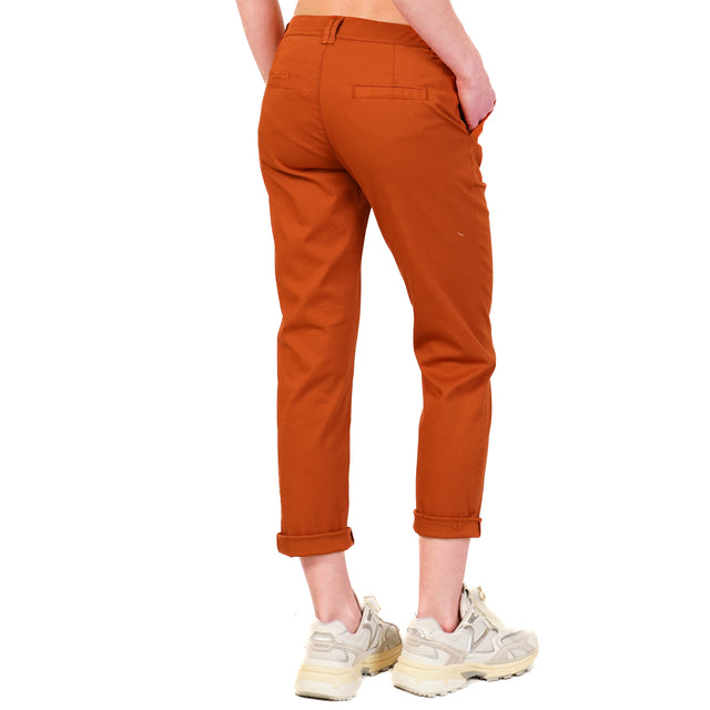 Zeroassoluto-Pantalone LOIS chino cotone elasticizzato - coccio