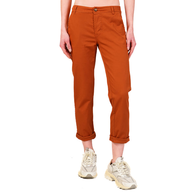 Zeroassoluto-Pantalone LOIS chino cotone elasticizzato - coccio