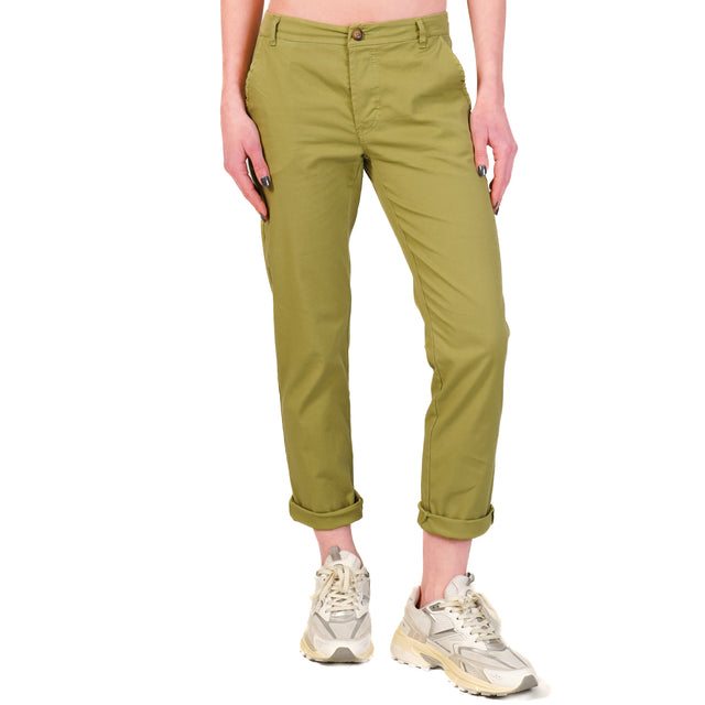 Zeroassoluto-Pantalone LOIS chino cotone elasticizzato - olio