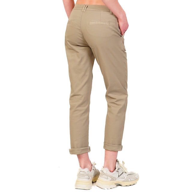 Zeroassoluto-Pantalone LOIS chino cotone elasticizzato - taupe