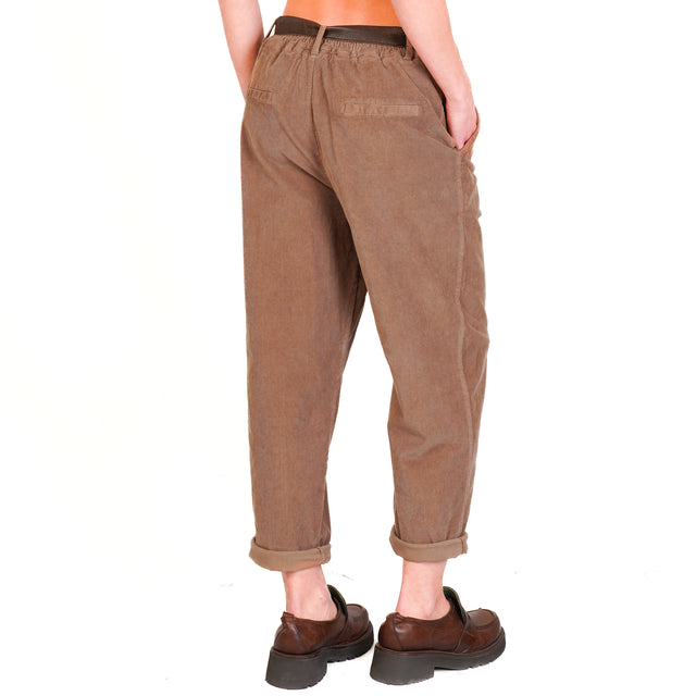 Zeroassoluto-LORY stretch corduroy trousers - camel