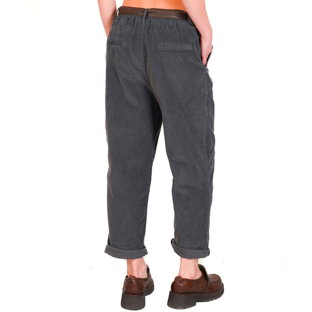 Zeroassoluto-LORY stretch corduroy trousers - lead