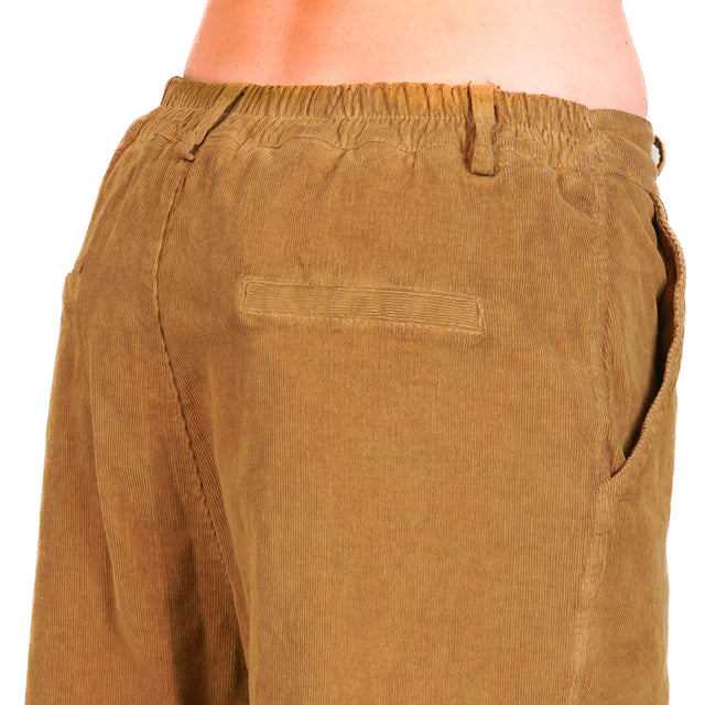 Zeroassoluto-LORY stretch corduroy trousers - humus