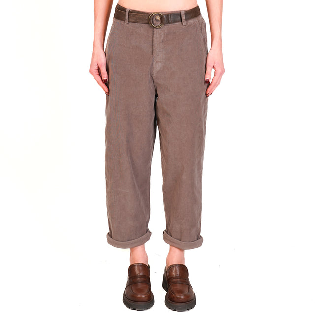 Zeroassoluto-LORY stretch corduroy trousers - taupe