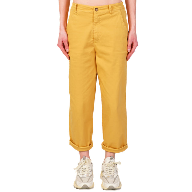 Zeroassoluto-Pantalone LORY baggy cotone elasticizzato - girasole