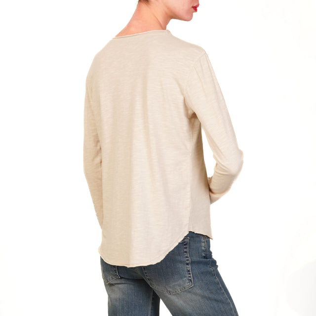 Zeroassoluto-T-shirt girocollo 100% cotone - beige