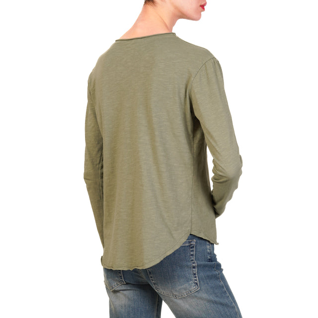 Zeroassoluto-T-shirt girocollo 100% cotone - militare