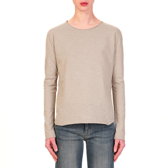 Zeroassoluto-T-shirt girocollo 100% cotone - taupe