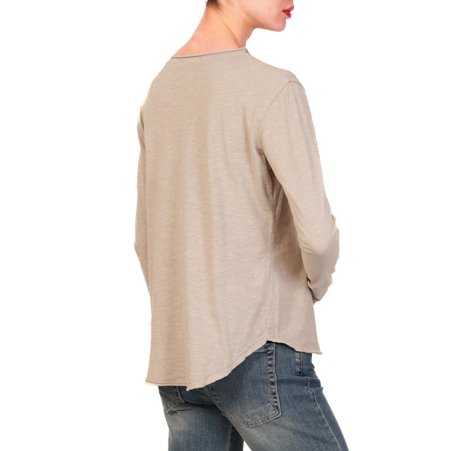 Zeroassoluto-T-shirt girocollo 100% cotone - taupe