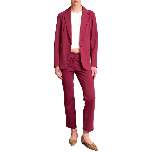 Zeroassoluto-Pantalone BETTY chino punto milano - cherry