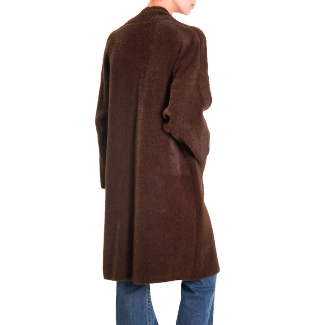 Zeroassoluto-Teddy bear coat with pockets - dark brown