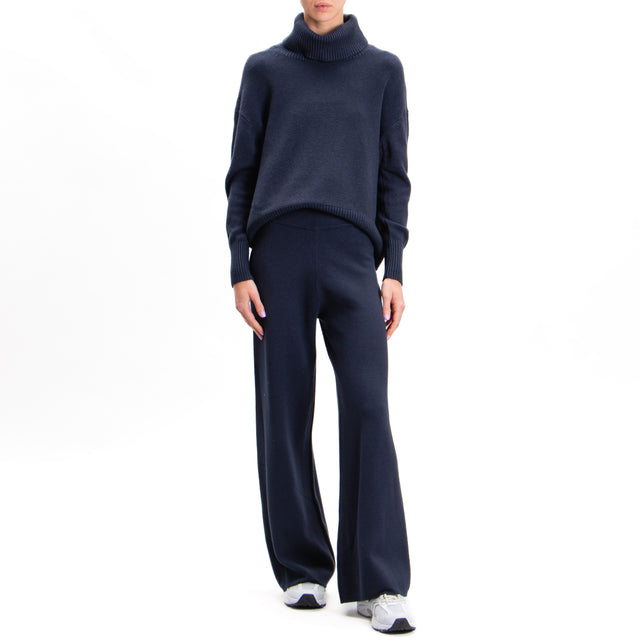 Zeroassoluto-High neck sweater - blue