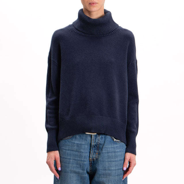 Zeroassoluto-High neck sweater - blue