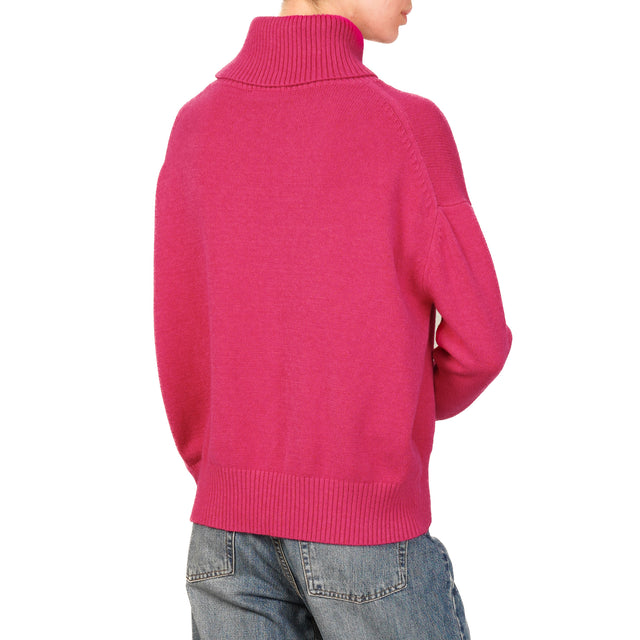 Zeroassoluto-Maglia collo alto - fucsia