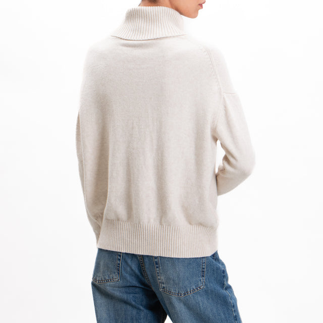 Zeroassoluto-High neck sweater - chalk